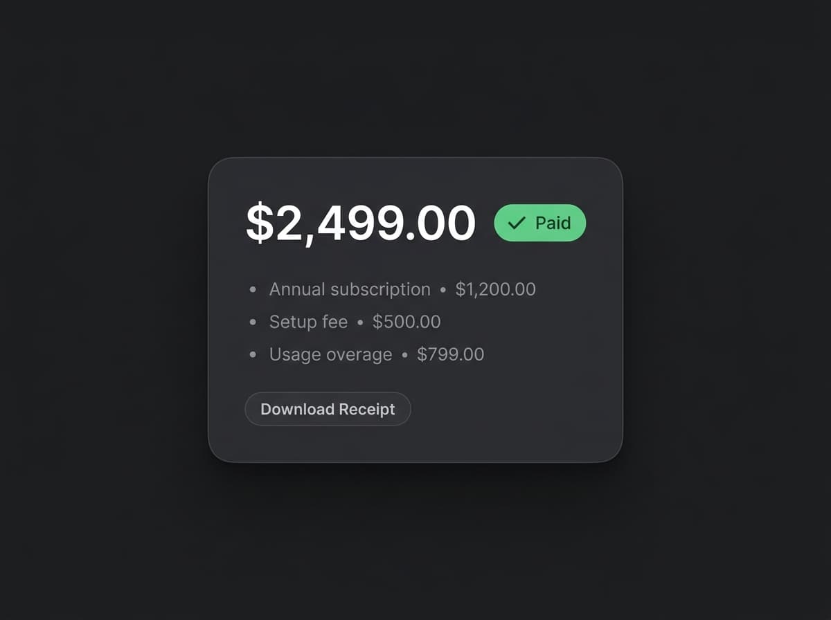 Invoice panel with a paid status badge