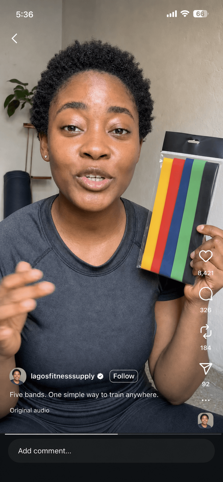 A creator showing a product to her Instagram audience