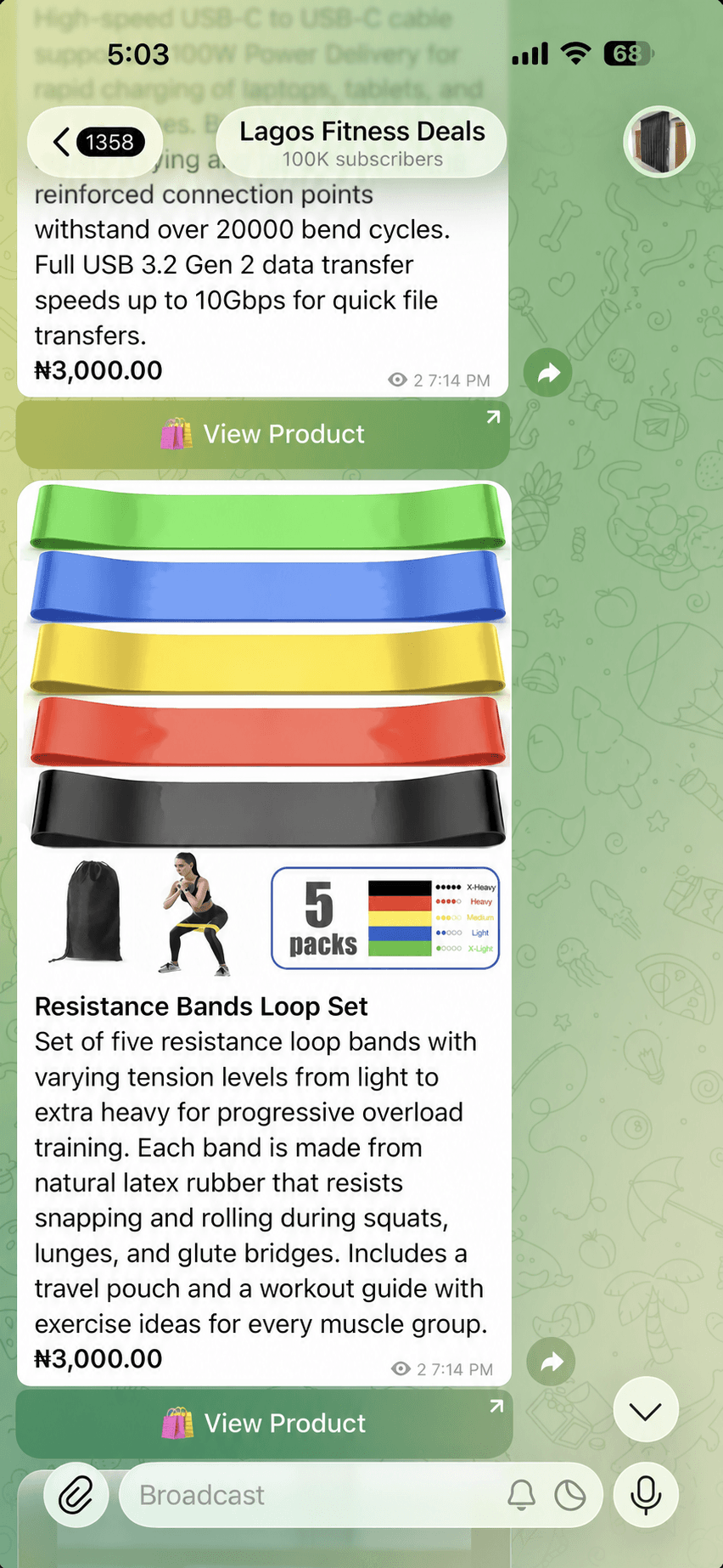 A product post in a Telegram channel that leads buyers to the storefront