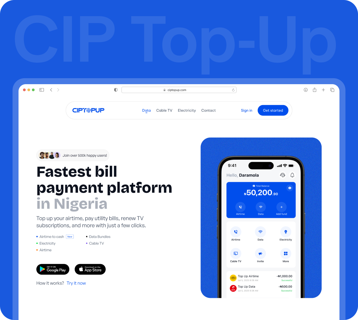 CIP TopUp Web Application