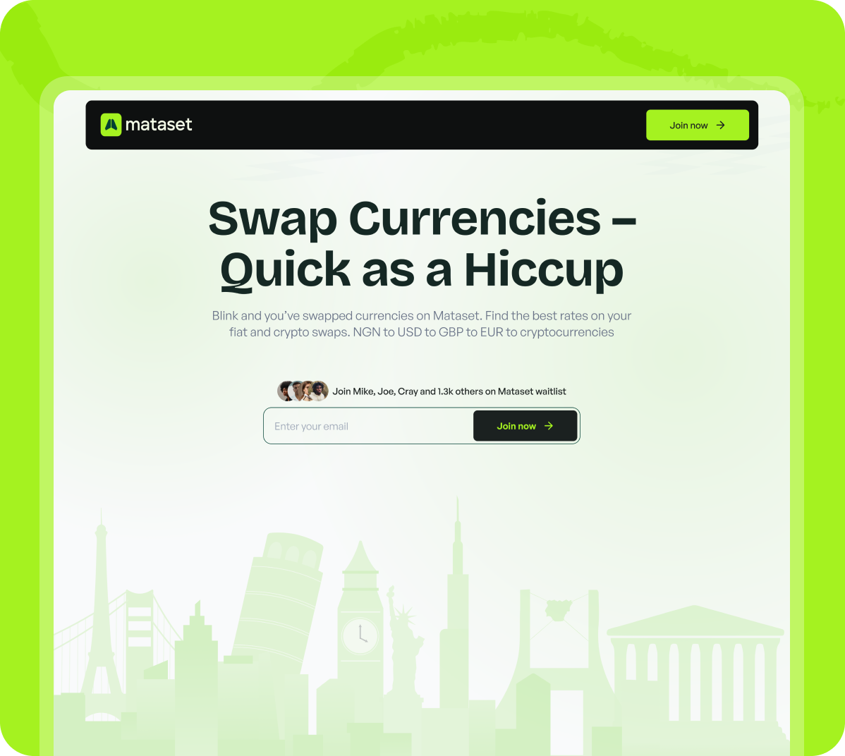 Mataset Pre-launch Page